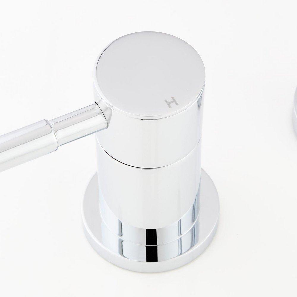 Signature Hardware Polished Chrome Two Handle Widespread Bathroom Sink Faucet with Pop-Up Drain Assembly 