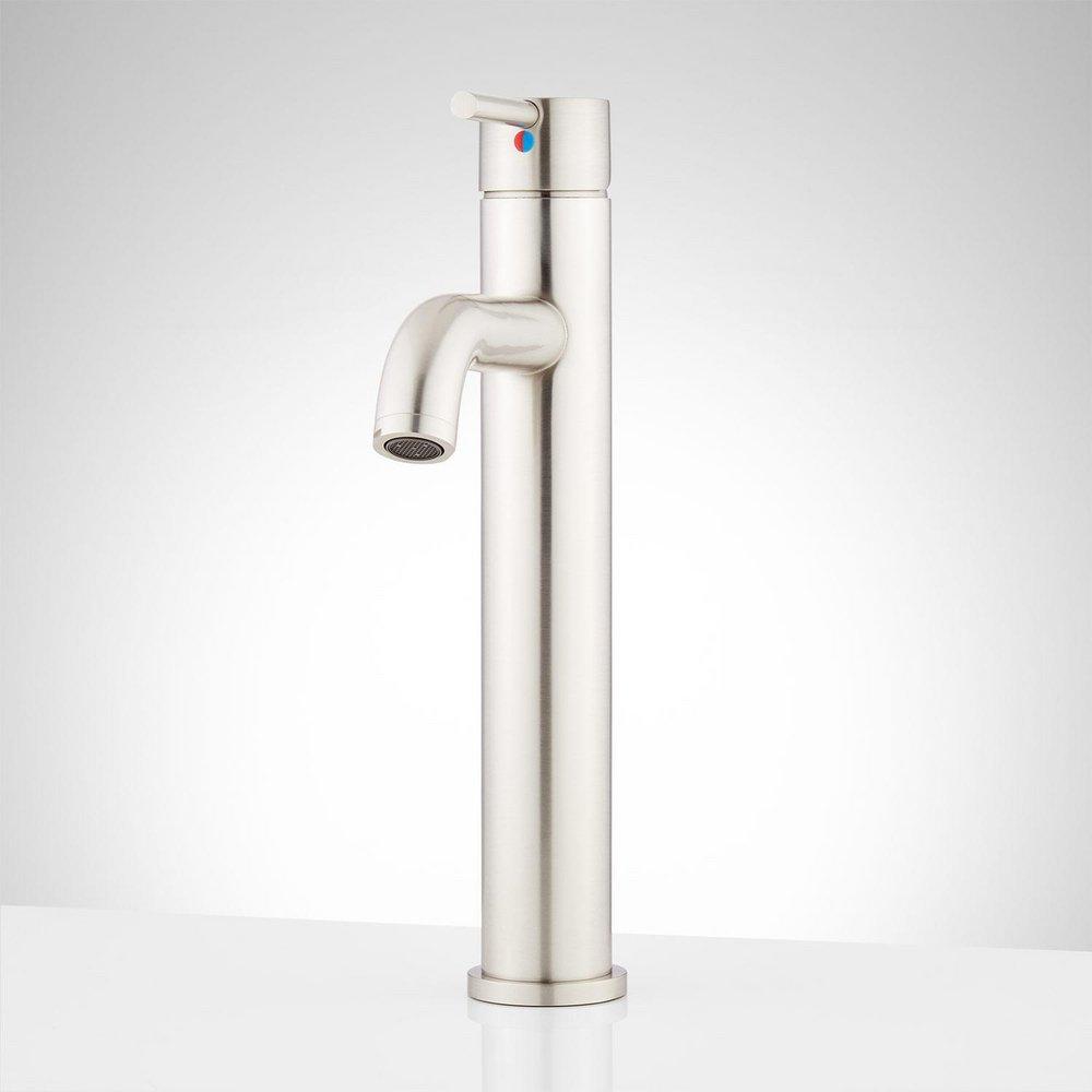 Signature Hardware Brushed Nickel Single Handle Vessel Filler Bathroom Sink Faucet 