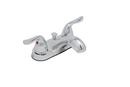 Two Handle Centerset Bathroom Sink Faucet with Pop-Up Drain Assembly in Chrome