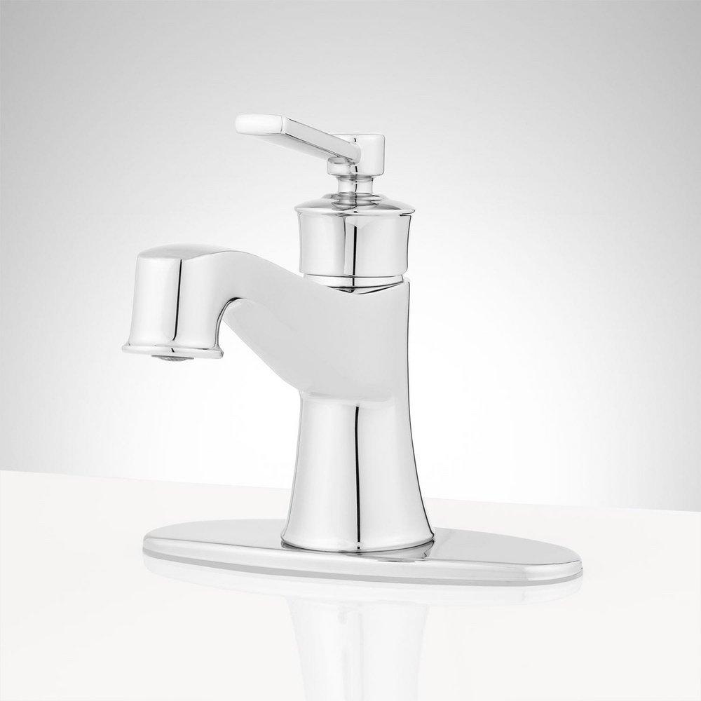 Signature Hardware Polished Chrome Single Handle Centerset Bathroom Sink Faucet 