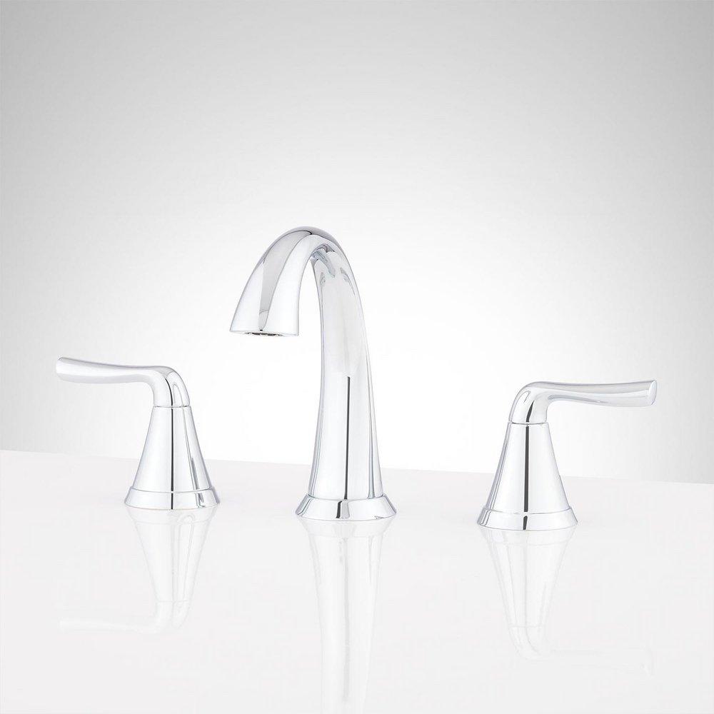 Signature Hardware Chrome Two Handle Widespread Bathroom Sink Faucet with Pop-Up Drain Assembly 