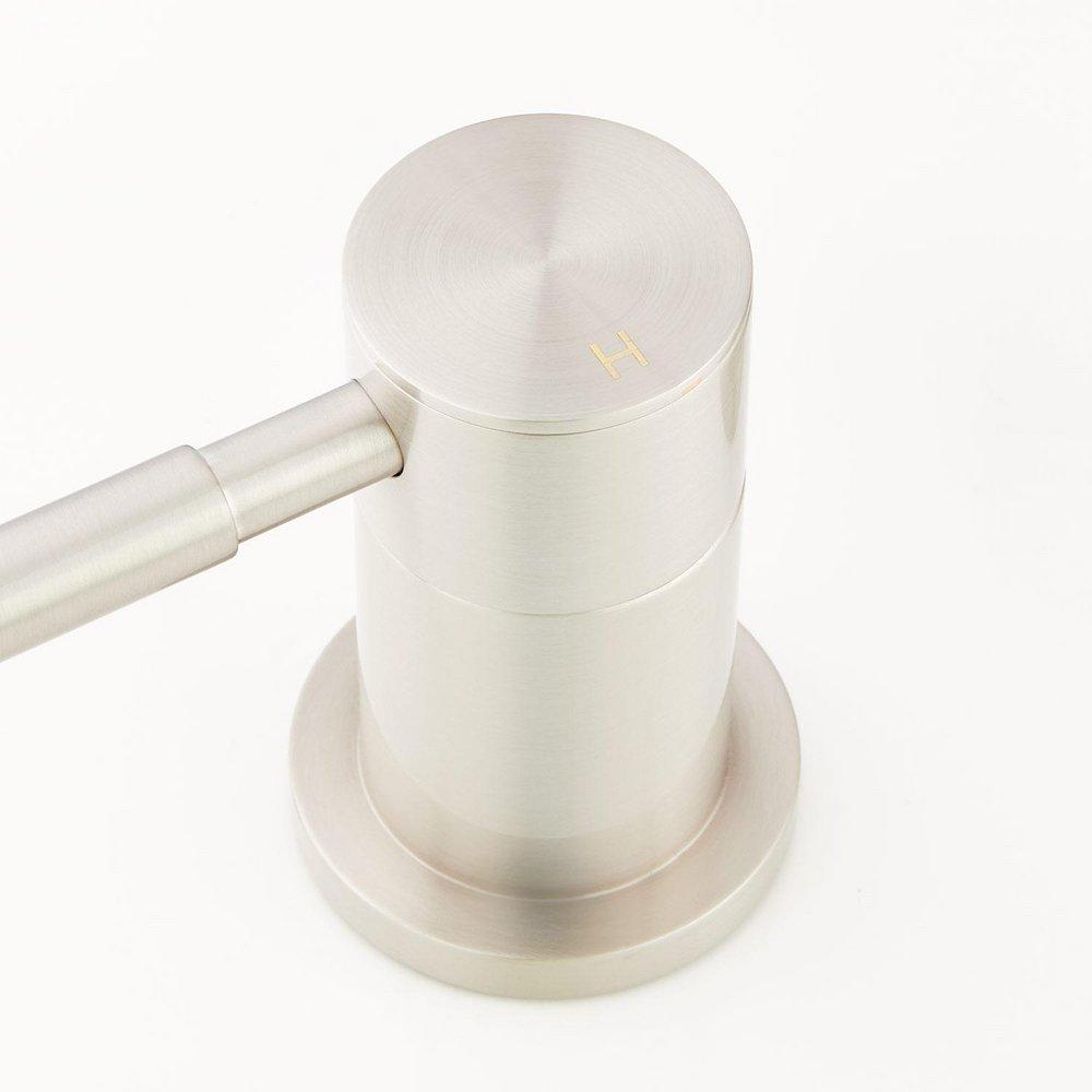 Signature Hardware Brushed Nickel Two Handle Widespread Bathroom Sink Faucet with Pop-Up Drain Assembly 