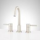 Signature Hardware Brushed Nickel Two Handle Widespread Bathroom Sink Faucet with Pop-Up Drain Assembly 