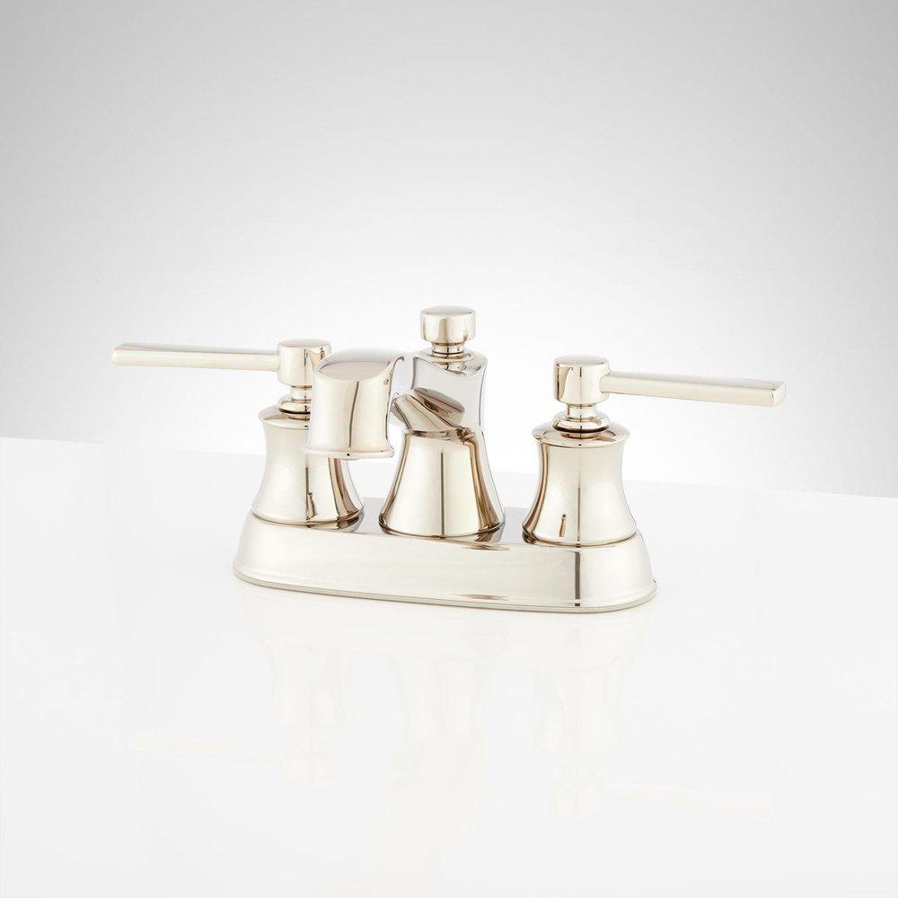 Signature Hardware Polished Nickel Two Handle Centerset Bathroom Sink Faucet 