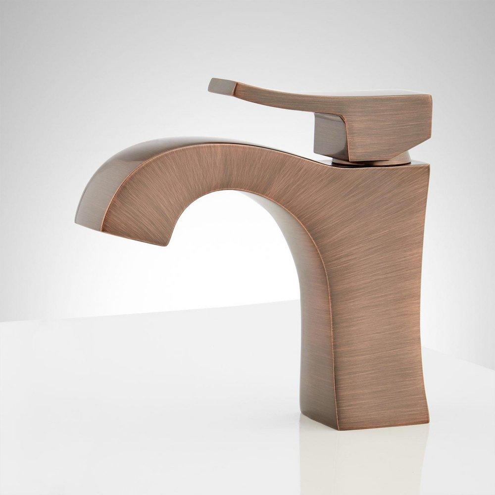 Signature Hardware Oil Rubbed Bronze Single Handle Monoblock Bathroom Sink Faucet 