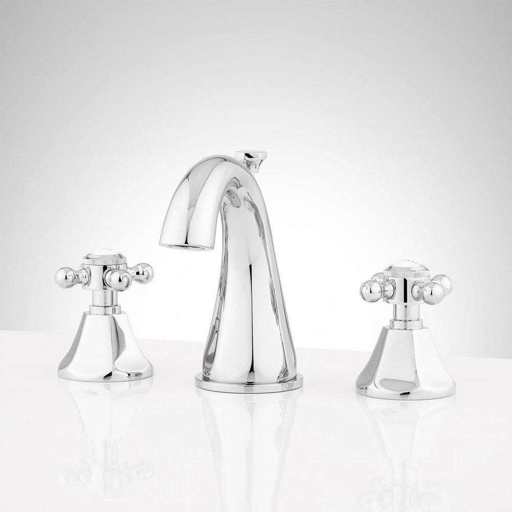 Signature Hardware Polished Chrome Two Handle Bathroom Sink Faucet 