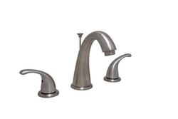 Two Handle Widespread Bathroom Sink Faucet with Drain Assembly in Brushed Nickel