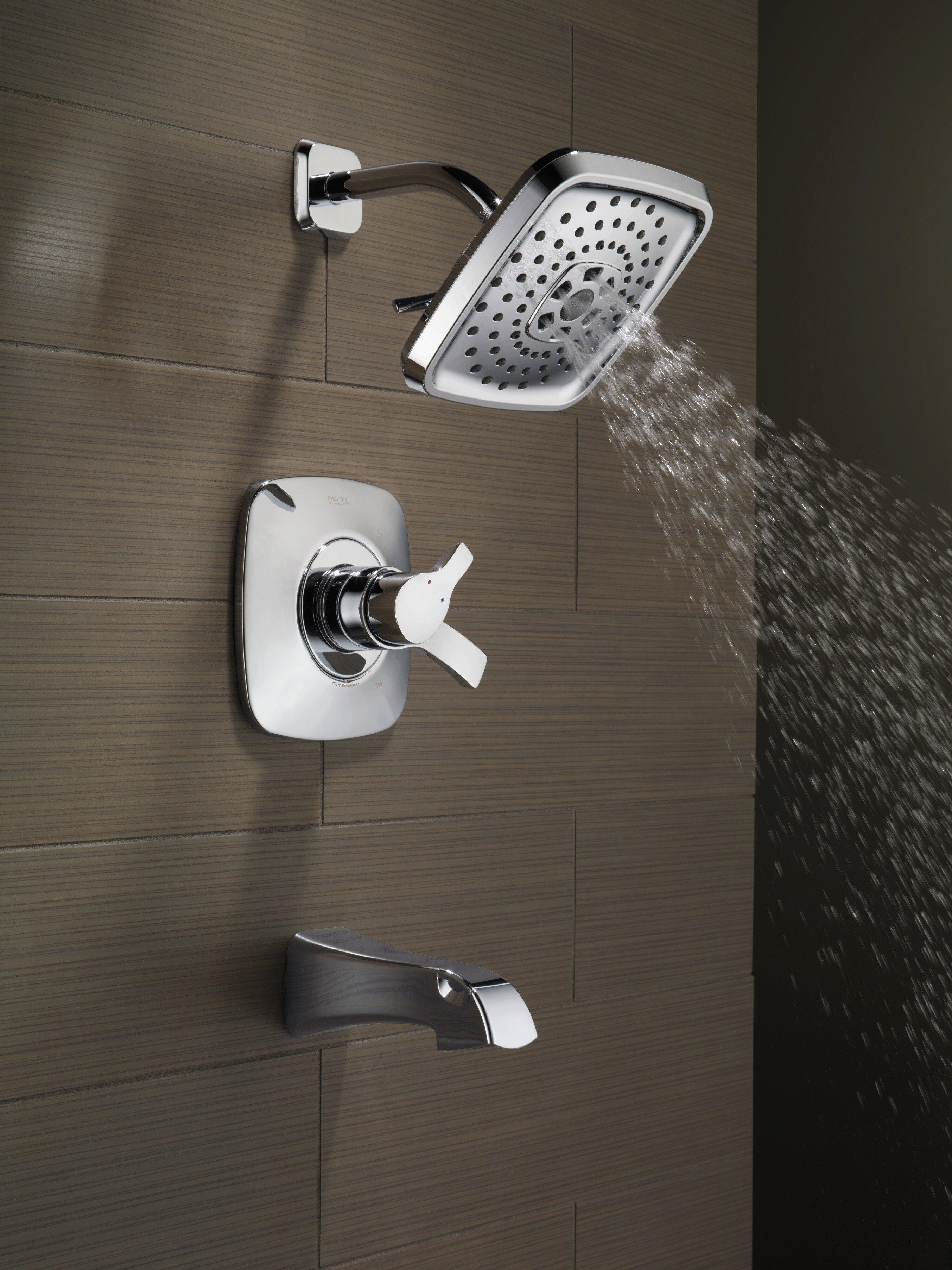 Delta Faucet Stainless Two Handle Multi Function Bathtub & Shower Faucet (Trim Only) 