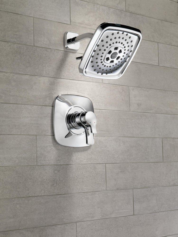 Delta Faucet Polished Nickel Pressure Balance Shower Trim with Double Lever Handle (Trim Only) 