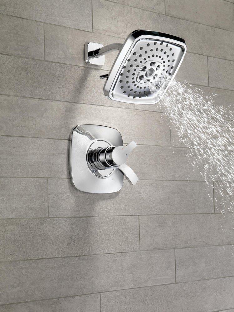 Delta Faucet Polished Nickel Pressure Balance Shower Trim with Double Lever Handle (Trim Only) 