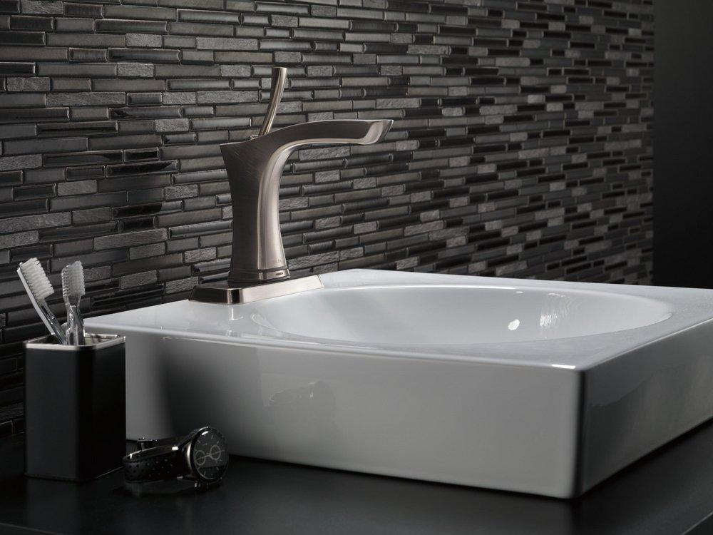 Delta Faucet Stainless Single Handle Centerset Bathroom Sink Faucet 