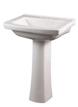23-7/8 in. Rectangular Vitreous China Pedestal Bathroom Sink in White