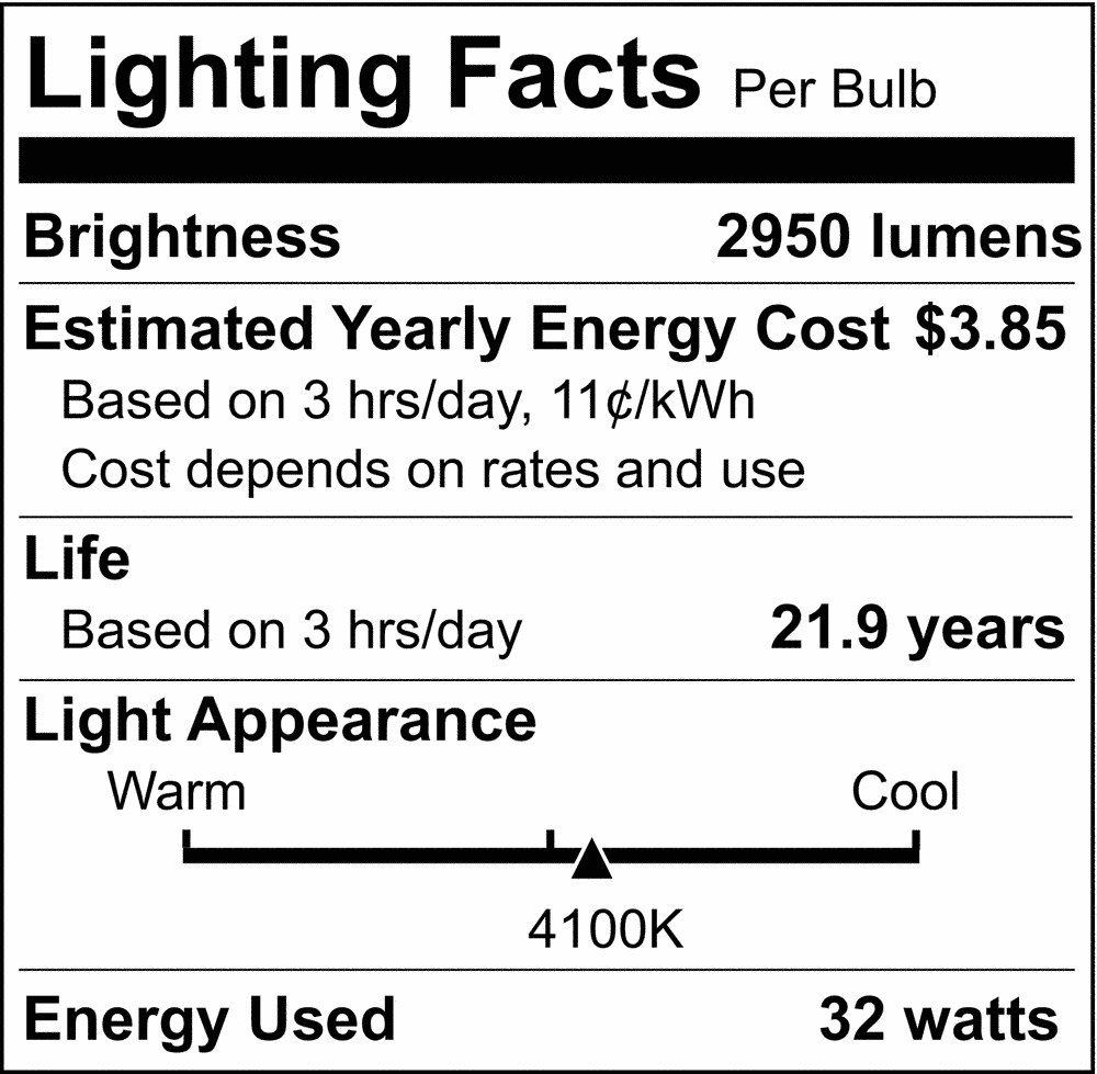 SATCO Cool White 32W T8 LED 2950 Lumens 4100K Medium E-26 Linear Fluorescent Lighting (2 Pack) 