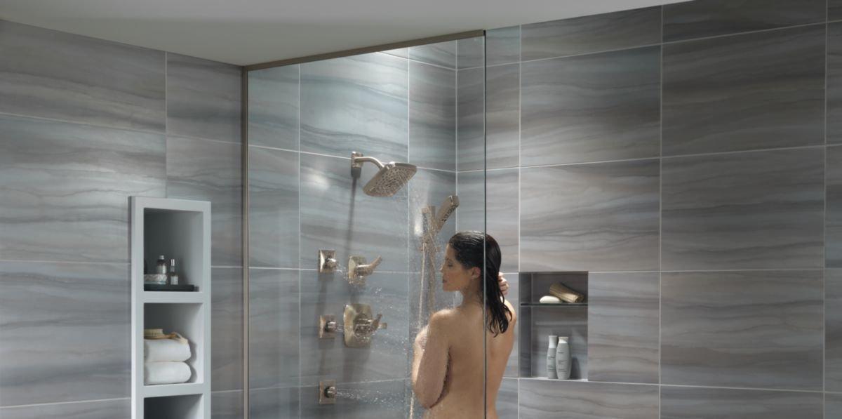 Delta Faucet Stainless Pressure Balance Shower Trim with Double Lever Handle (Trim Only) 