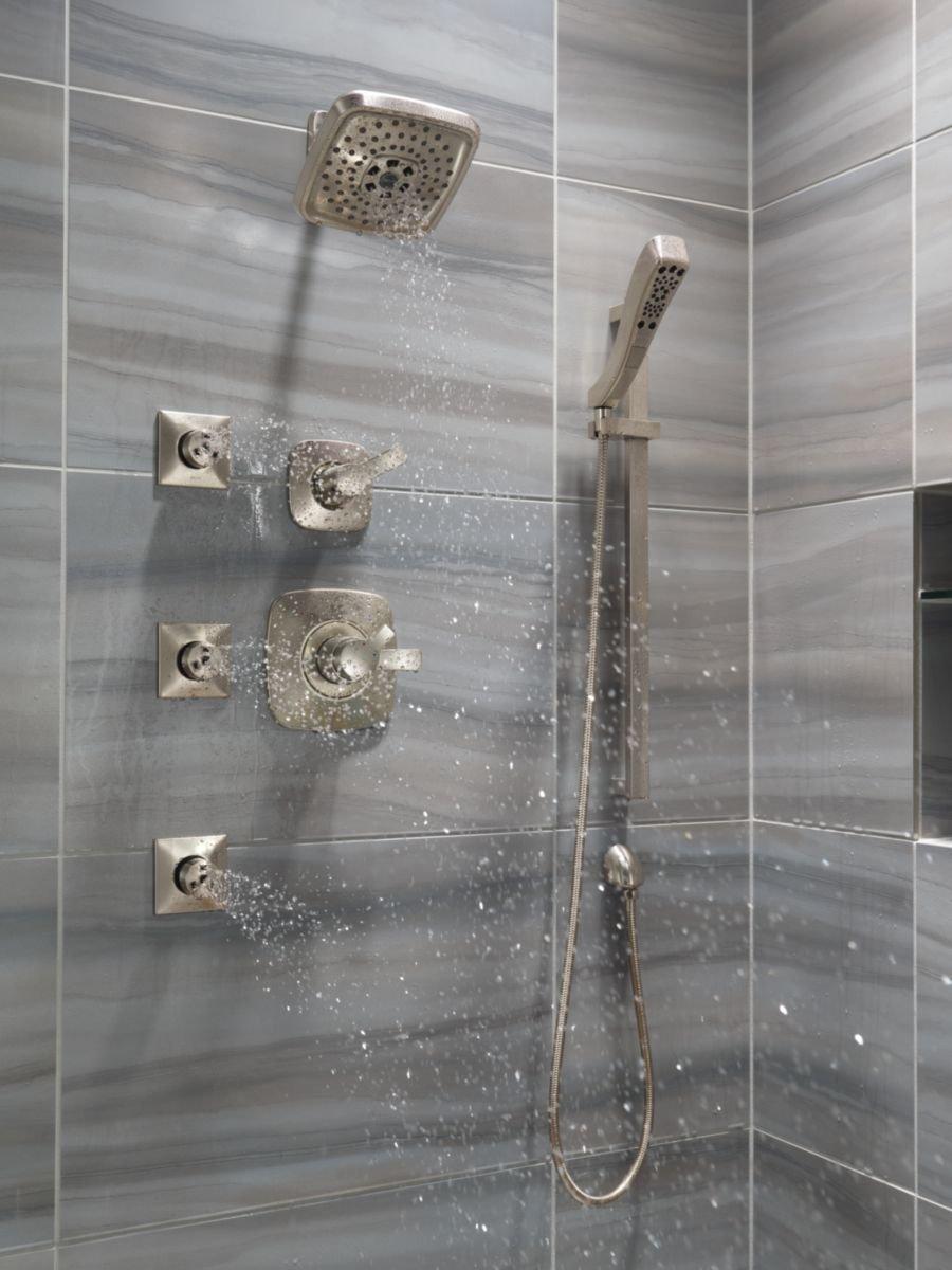 Delta Faucet Stainless Pressure Balance Shower Trim with Double Lever Handle (Trim Only) 