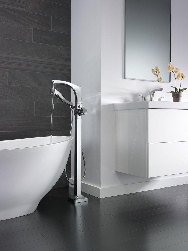 Delta Faucet Chrome Two Handle Widespread Bathroom Sink Faucet with Pop-Up Drain Assembly 