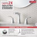 Delta Faucet Chrome Two Handle Widespread Bathroom Sink Faucet with Pop-Up Drain Assembly 