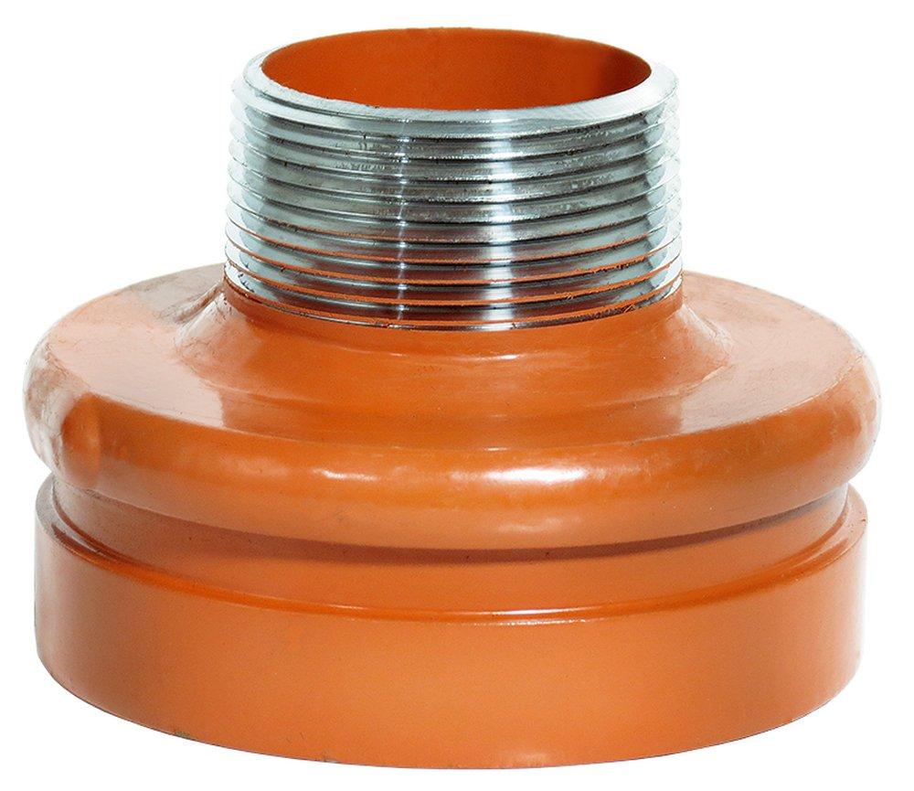 Gruvlok Black 2-1/2 in. Grooved x Threaded Schedule 40 Standard  Rust Inhibiting Painted Ductile Iron Concentric Reducer 