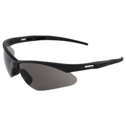 Black Frame Safety Glasses with Gray Lenses and Lanyard