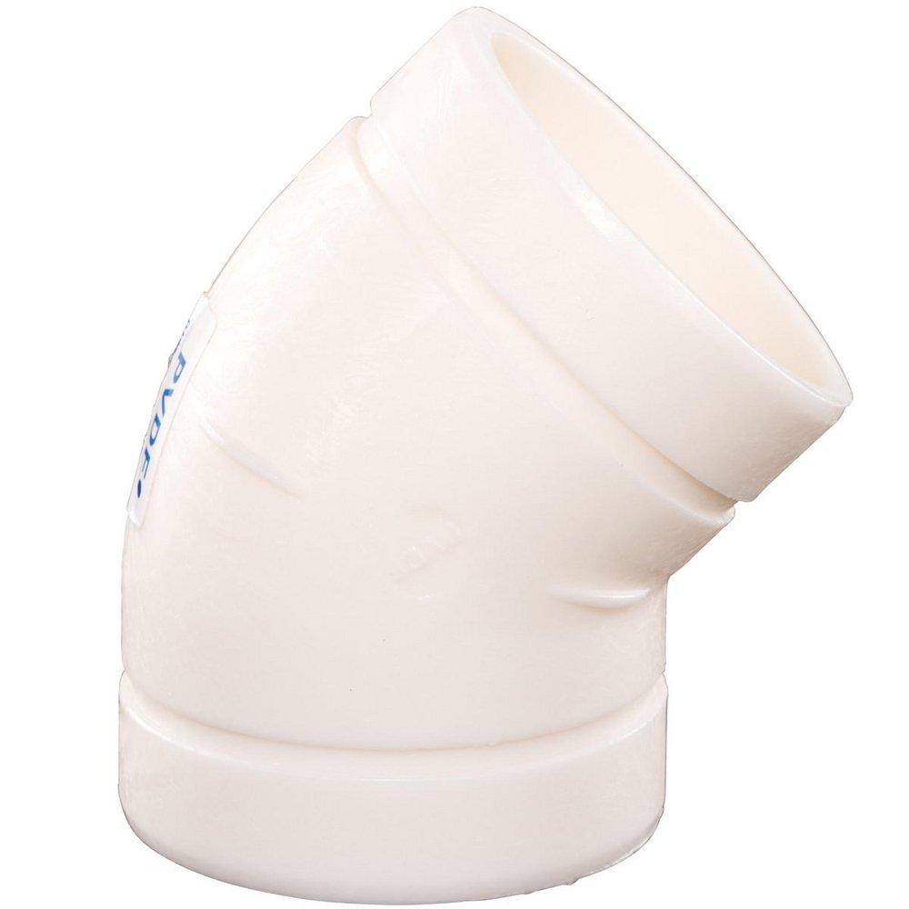 Orion Fittings Cream No-Hub Rionfuse Straight PVDF 45 Degree Elbow in Cream 