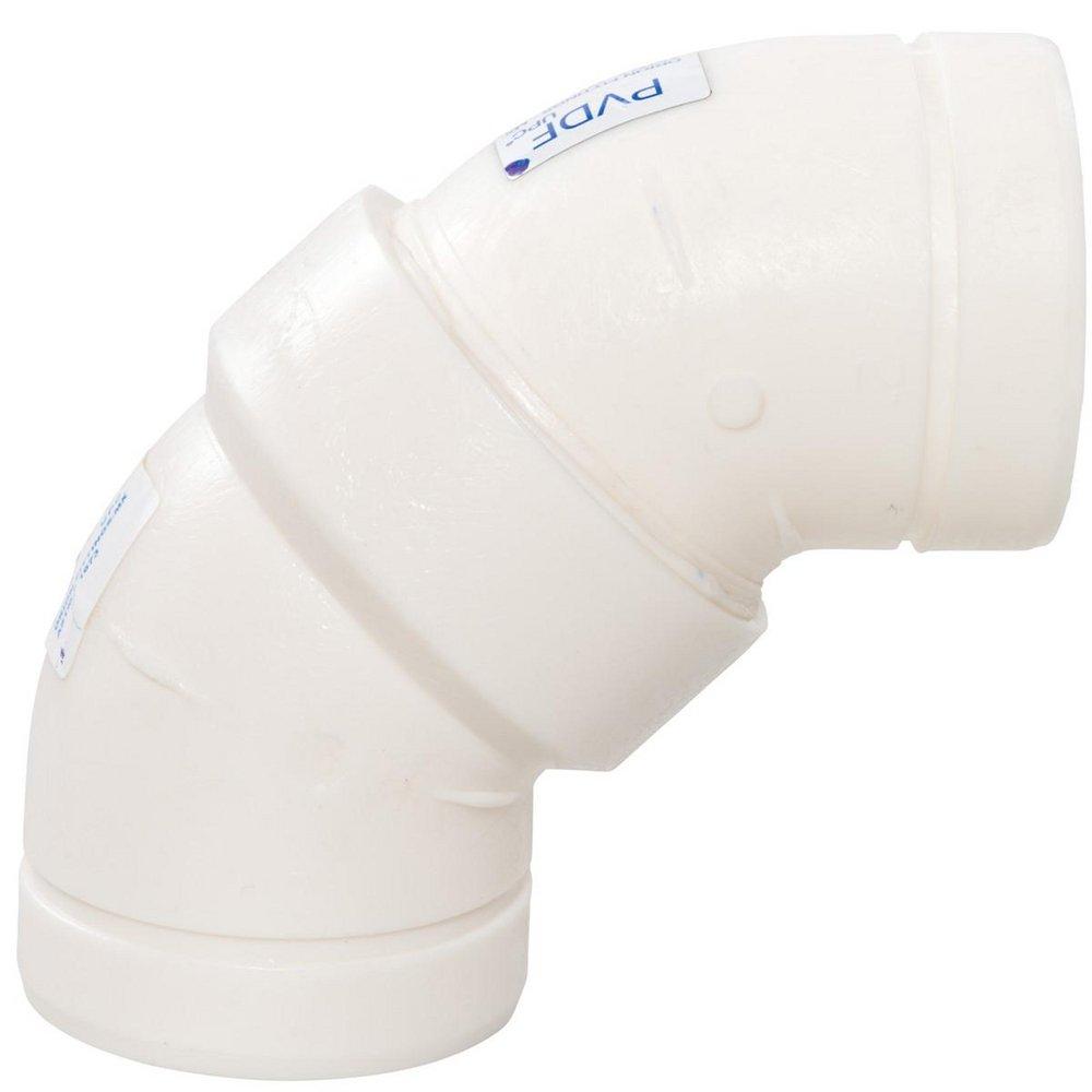 Orion Fittings Cream Socket Fusion PVDF 90 Degree Long Sweep Elbow 
