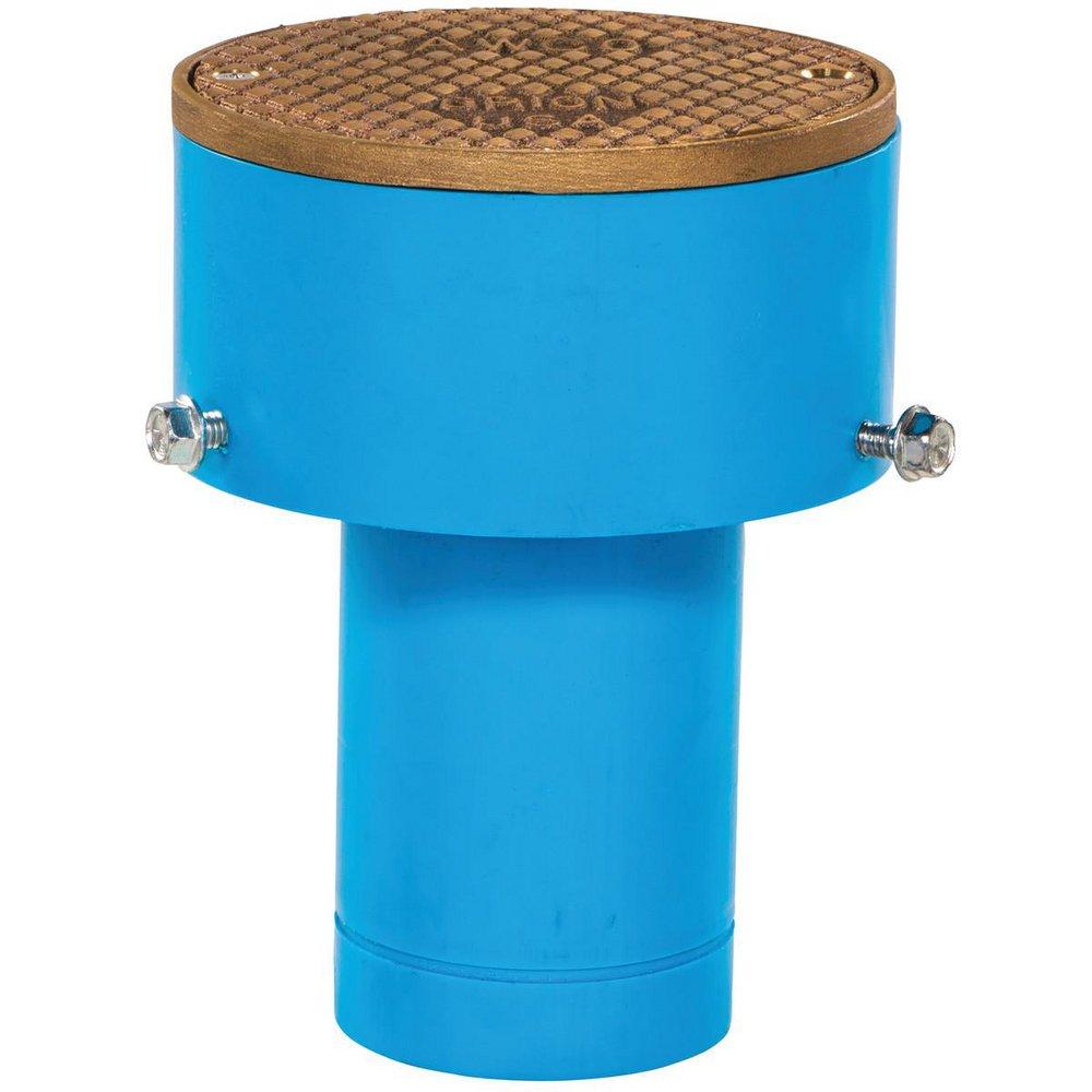 Orion Fittings Plain End Straight Polypropylene Round Floor Clean-Out with Nickel Bronze Cover 