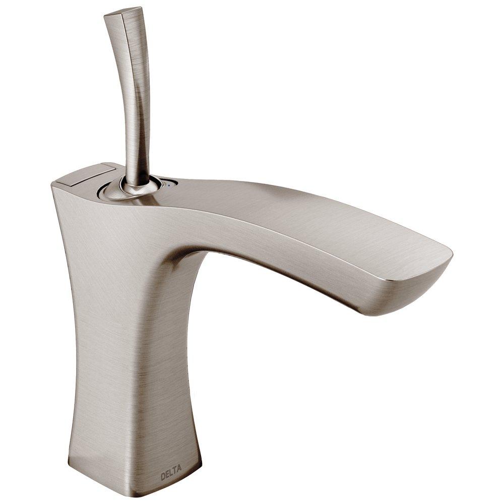 Delta Faucet Brilliance&reg; Stainless Single Handle Centerset Bathroom Sink Faucet 