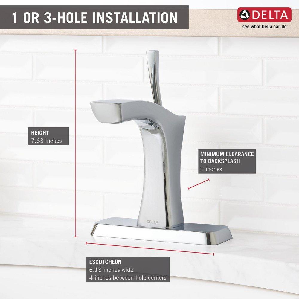 Delta Faucet Brilliance® Polished Nickel Single Handle Centerset Bathroom Sink Faucet 