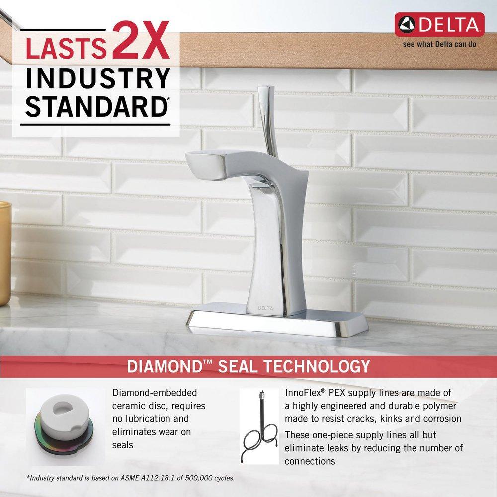 Delta Faucet Brilliance® Polished Nickel Single Handle Centerset Bathroom Sink Faucet 