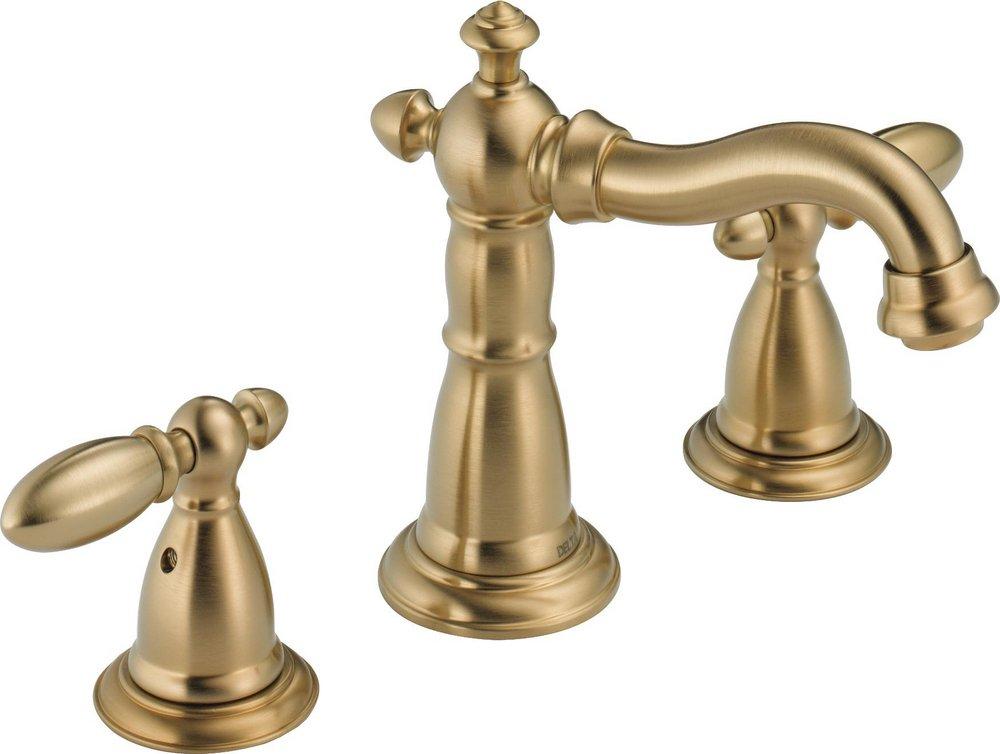 Delta Faucet Brilliance&reg; Champagne Bronze Two Handle Widespread Bathroom Sink Faucet with Pop-Up Drain Assembly 
