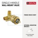 Delta Faucet Wall Mount Single Handle Lavatory Faucet Valve 