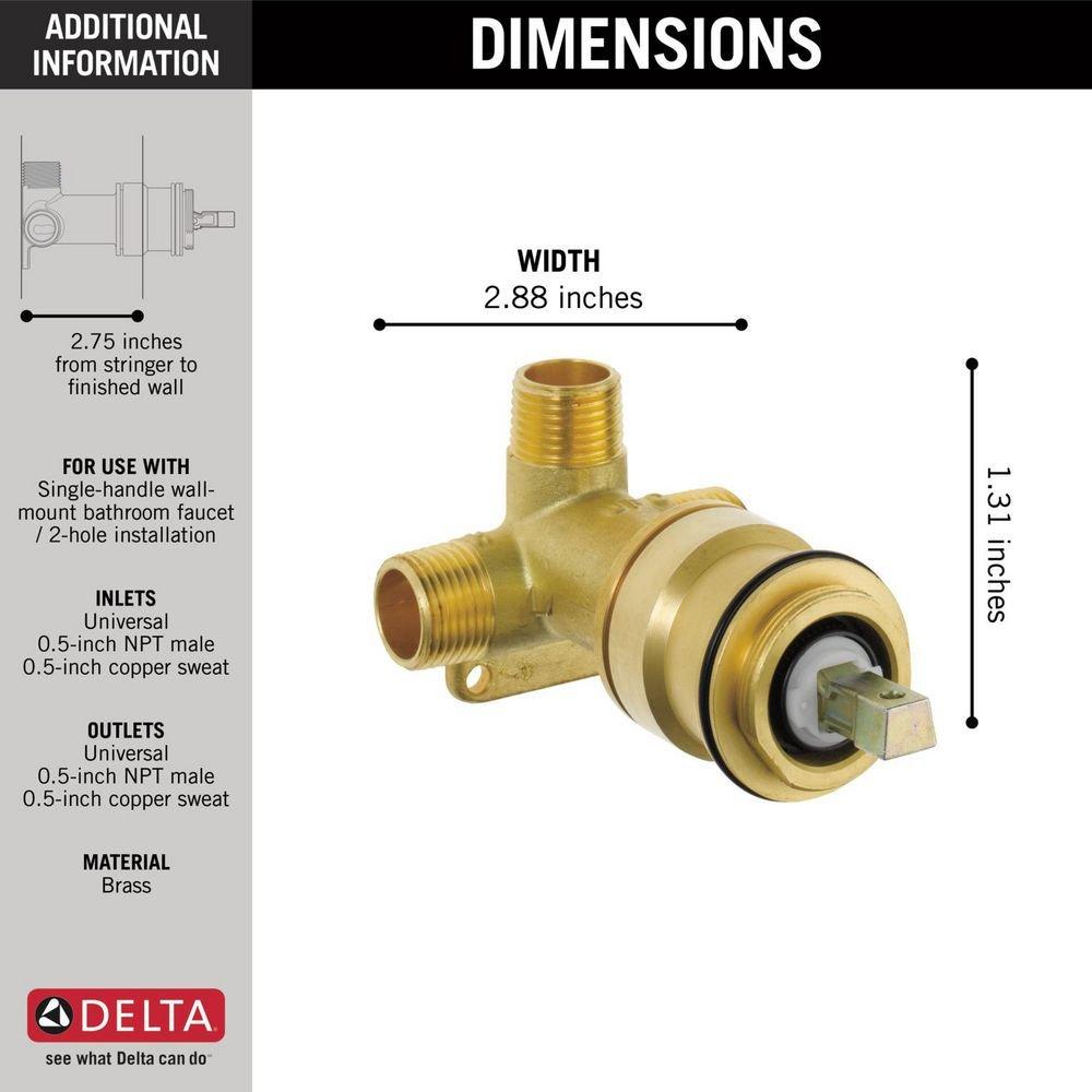 Delta Faucet Wall Mount Single Handle Lavatory Faucet Valve 