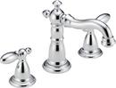 Delta Faucet Chrome Two Handle Widespread Bathroom Sink Faucet with Pop-Up Drain Assembly 