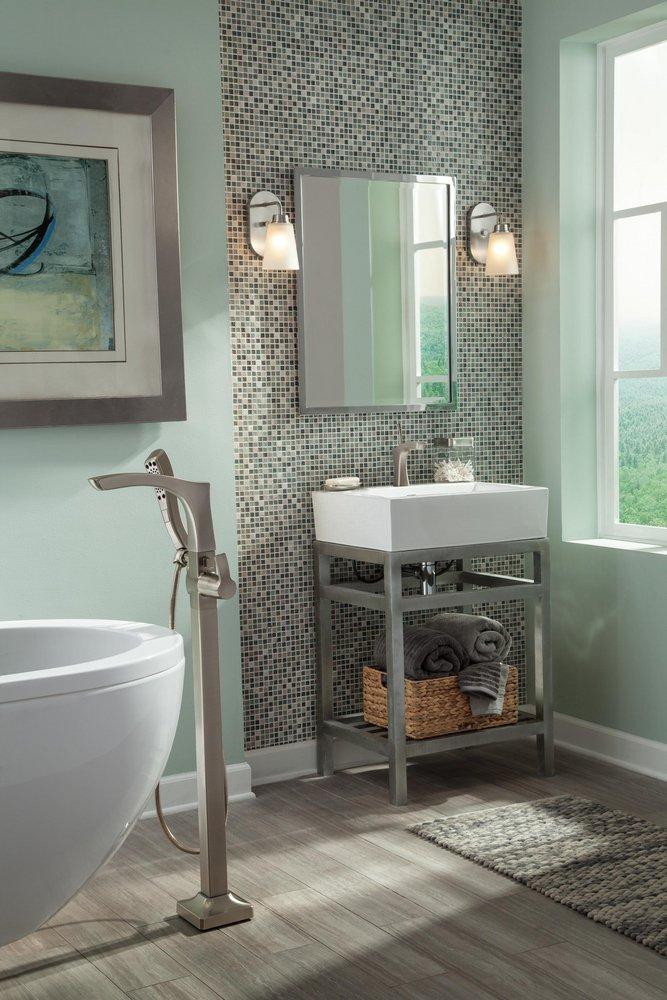 Delta Faucet Brilliance Stainless Single Lever Handle Floor Mount Filler Trim Only 