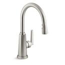 Kallista Brushed Nickel Single Handle Pull Down Kitchen Faucet 