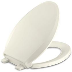 Elongated Closed Front Toilet Seat in Biscuit