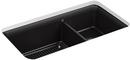 33-1/2 in. Undermount Neoroc Double Bowl Kitchen Sink in Matte Black
