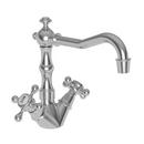 Newport Brass Polished Chrome Prep Sink or Bar Faucet with Double Cross Handle 