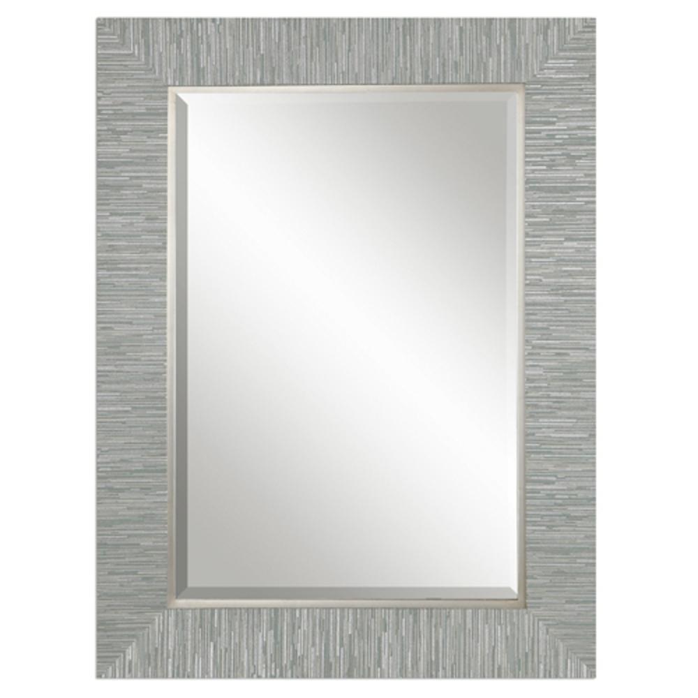 Uttermost Company Blue/Grey/Silver Frame Rectangle Mirror 