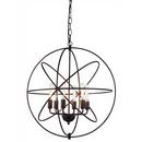 Elegant Lighting Dark Bronze 25 in. 60W 6-Light Candelabra E-12 Chandelier 