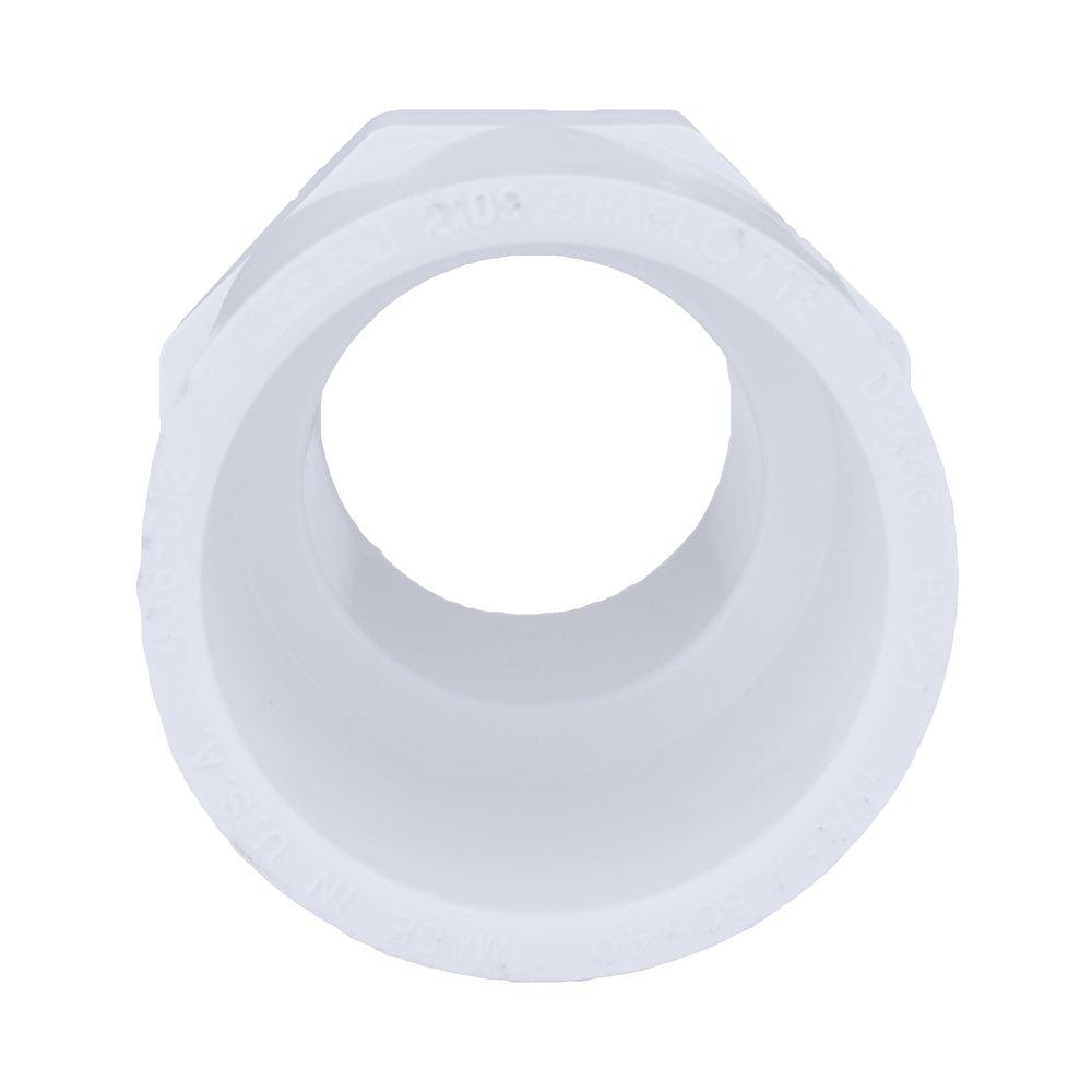 White PVC Schedule 40 Male Adapter 