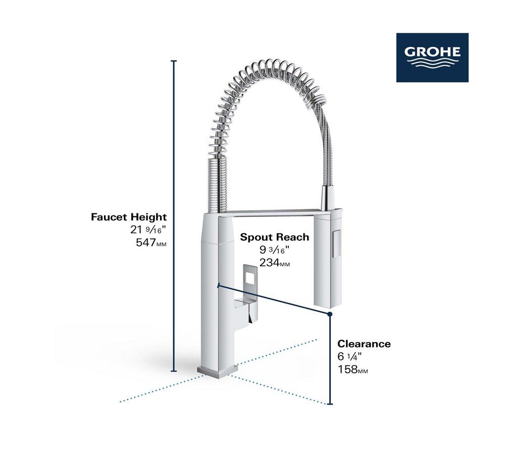 GROHE SuperSteel Infinity&trade; Single Handle Pull Down Kitchen Faucet 