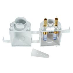 Dual System Sweat Washing Machine Supply Box with Auxiliary Drain and Hammer Arrestor, Contractor