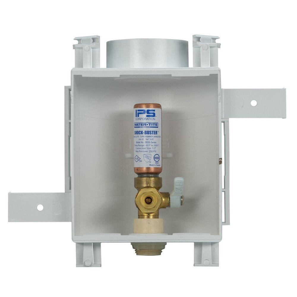 Water-Tite Polished Chrome 3-53/100 x 6-1/2 x 6-7/8 in. Ice Maker Outlet Box 