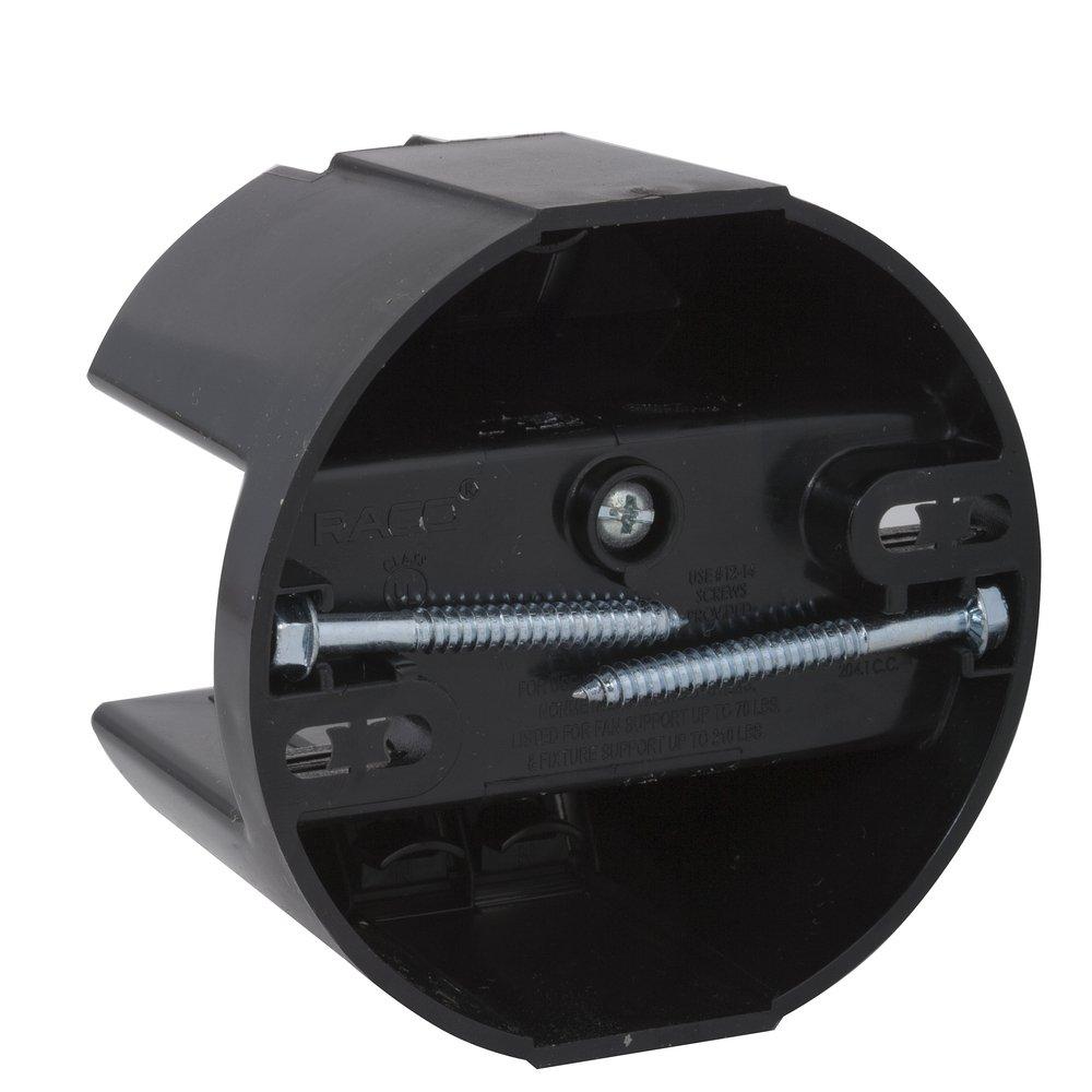RACO Black Round Non-Metallic Ceiling Fan Saddle Box 