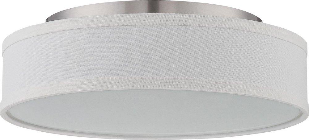 NUVO Brushed Nickel 13 in. 16W 1-Light LED Flush Mount Ceiling Fixture 