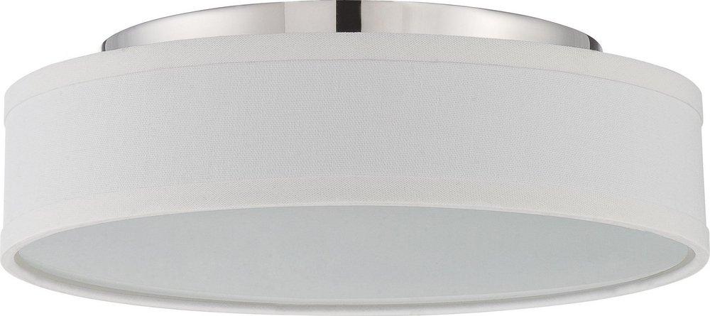 NUVO Polished Nickel 13 in. 16W 1-Light LED Flush Mount Ceiling Fixture 