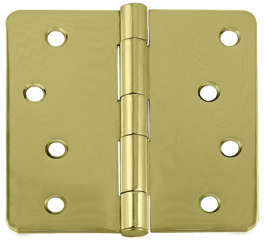 Cal-Royal Bright Brass 4 in. Full Mortise Plain Bearing Hinge 