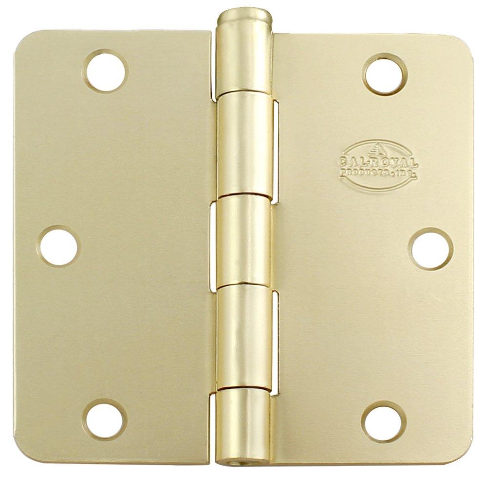 Cal-Royal Satin Brass 3-1/2 in. Full Mortise Plain Bearing Hinge 