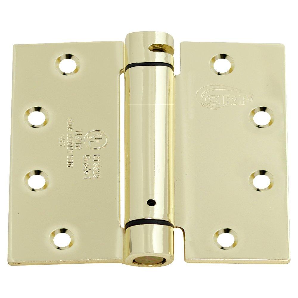 Cal-Royal Bright Brass 4-1/2 in. Full Mortise Square Corner Spring Hinge 